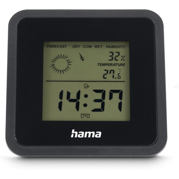 Hama Thermometer and Hygrometer Borneo Digital For Inside Black