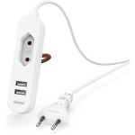 Hama USB-Netadapter w/ 1.9 M Long Cable and Euro-Connection 2X USB-A White