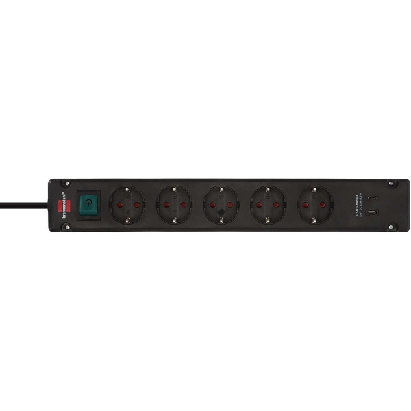 Brennenstuhl Bremounta Power Strip 2 USB C Laadaansluitingen 5X Black 3m
