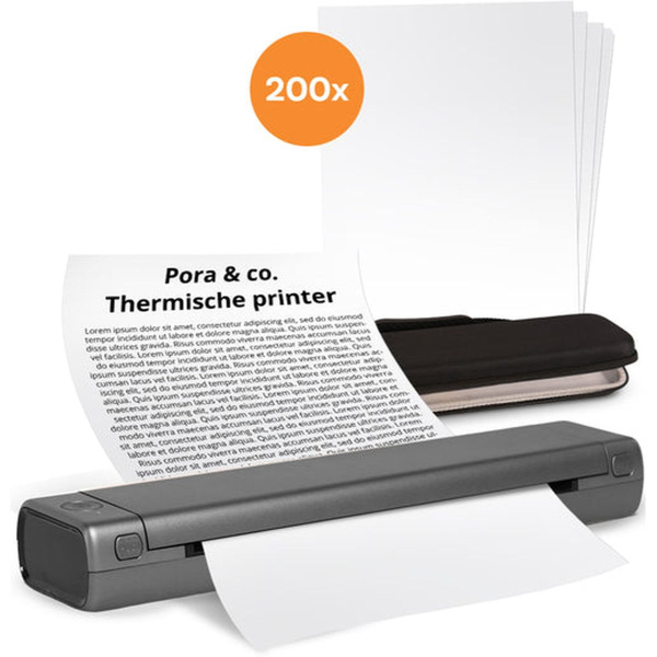Pora&Co Thermal Printer - Portable Printer-Grey