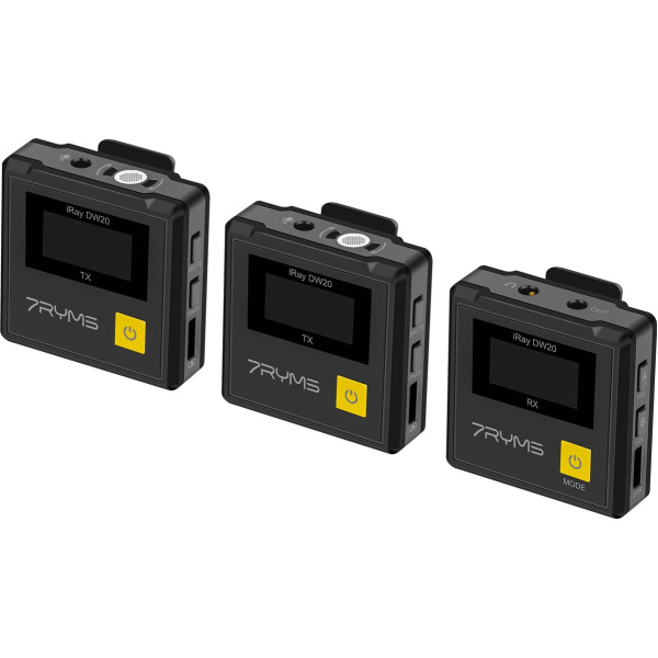 7Ryms iRay DW20 Wireless Microphone w/ 2 Transmitters Black