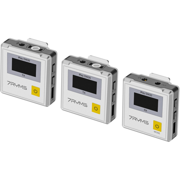 7Ryms iRay DW20 Wireless Microphone w/ 2 Transmitters White