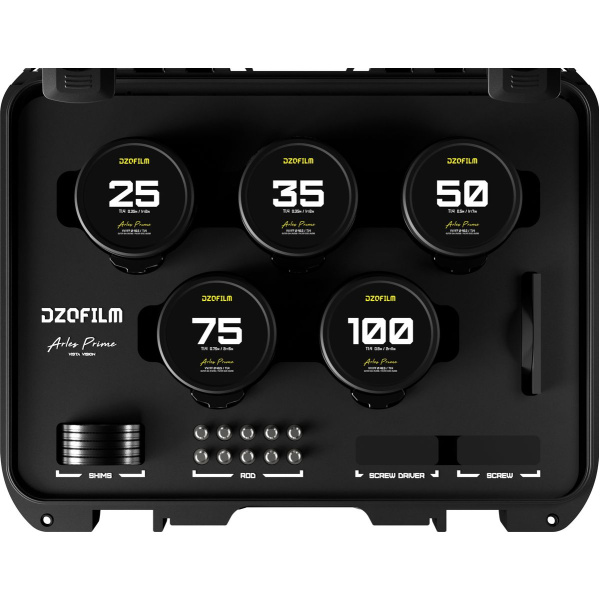 DZOFILM Arles 25/35/50/75/100mm FF/VV Prime Cine Lens - PL Mount (Meter)