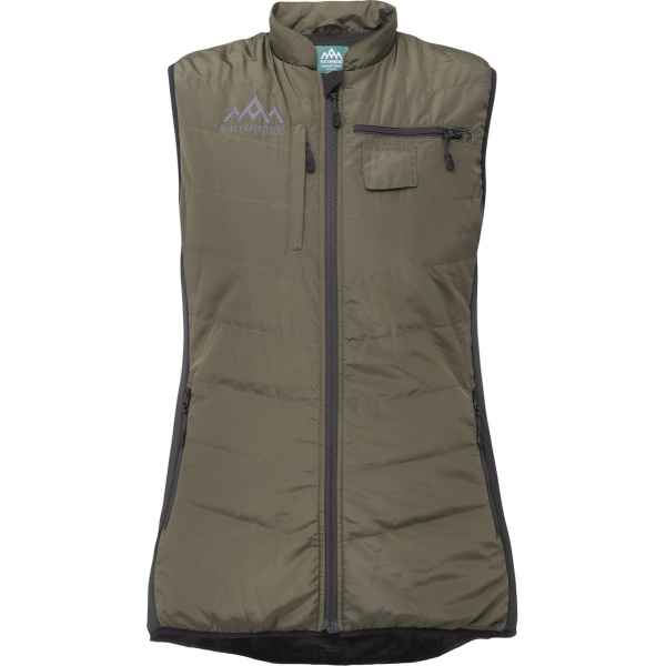 Heat Experience HeatX Heated Hunt Vest Womens L Green/Black