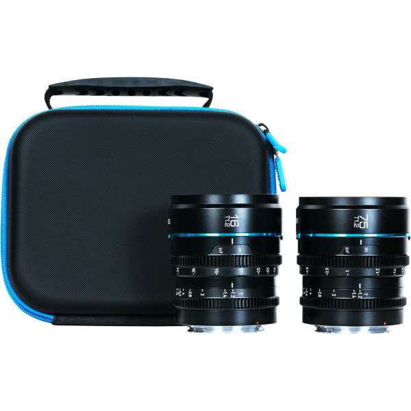 Sirui Nightwalker 16mm &amp; 75mm T1.2 S35 Cine 2-LENS Set X-Mount Black