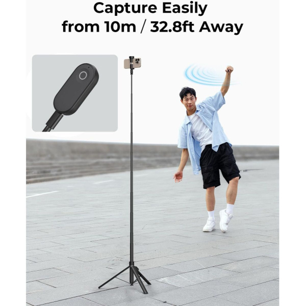 SmallRig 4926 ST30 ONE Touch Deploy Selfie Stick Tripod (Black)