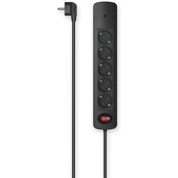 Hama Power Strip 5-FOLD Overspan.bev. Switch Wall Mounting 1.5 M ZW