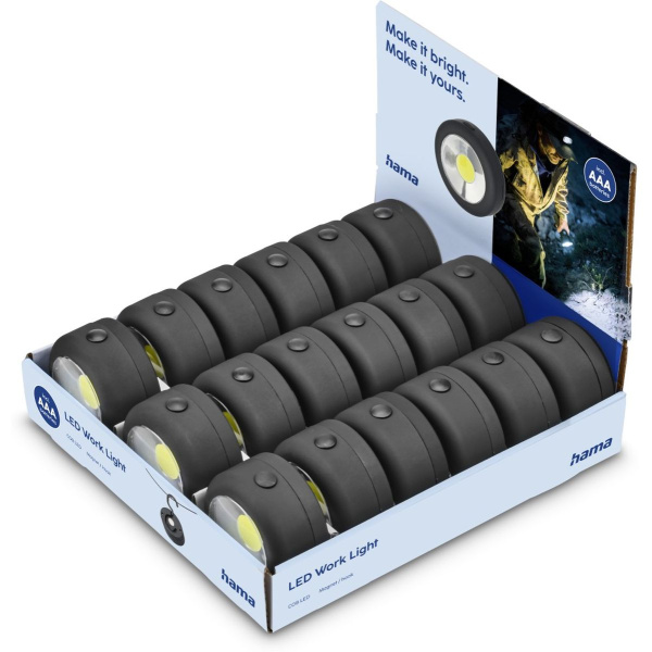 Hama LED-Werklamp W140 w/ Batteries Magnet Haak 18 ST/DISP.