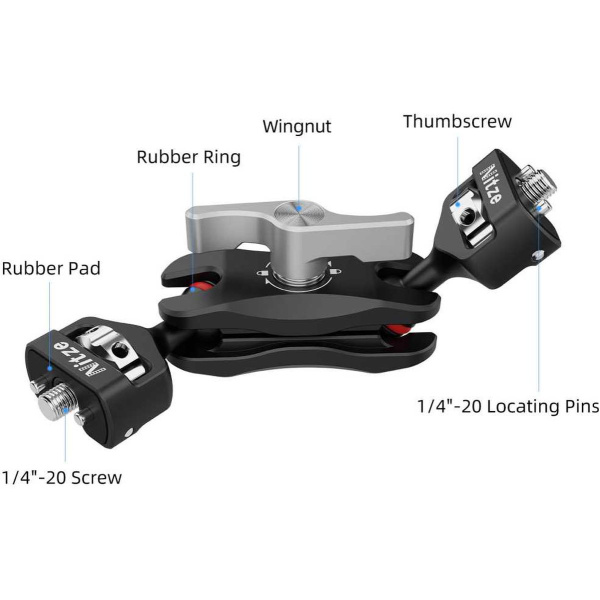 Nitze Magic Arm 1/4-20 To 1/4-20 w/ ARRI Locating Pins (N50-G1)