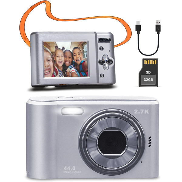 Pora&Co Digital Camera - Inclusief 32 GB Memory Card - Silver