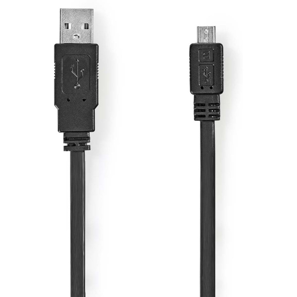 Nedis USB-A Male | USB Micro-B Male | 480 Mbps | 1.00 M | Plat | PVC | Black