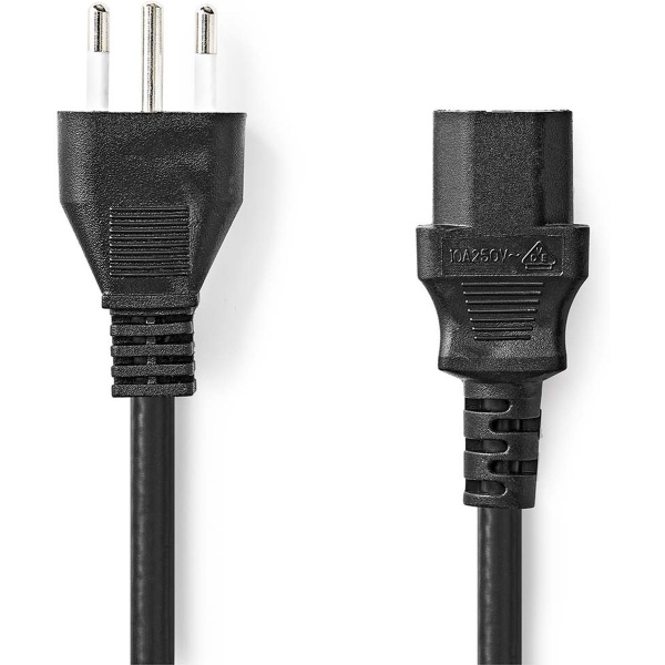 Nedis Power Cable | Italy Male | IEC-320-C13 | Straight | 2.00 M | PVC | Black