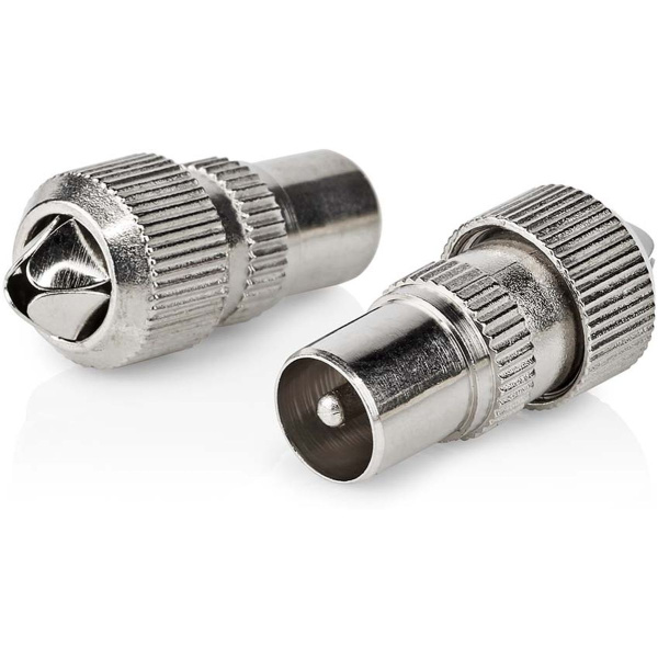 Nedis IEC (Coax) Connector | Male | 75 Ohm | 7.0 mm | Metal | Silver | 2 PCs
