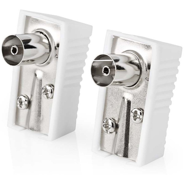 Nedis IEC (Coax) Connector| Female 75 Ohm | Dia 7.0 mm | Metal/PVC | White 2 Ps