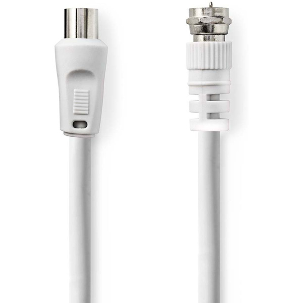 Nedis Satellite-and Antenna Cable| F-Male| IEC Male| 75 Ohm| 3.00 M| PVC| White