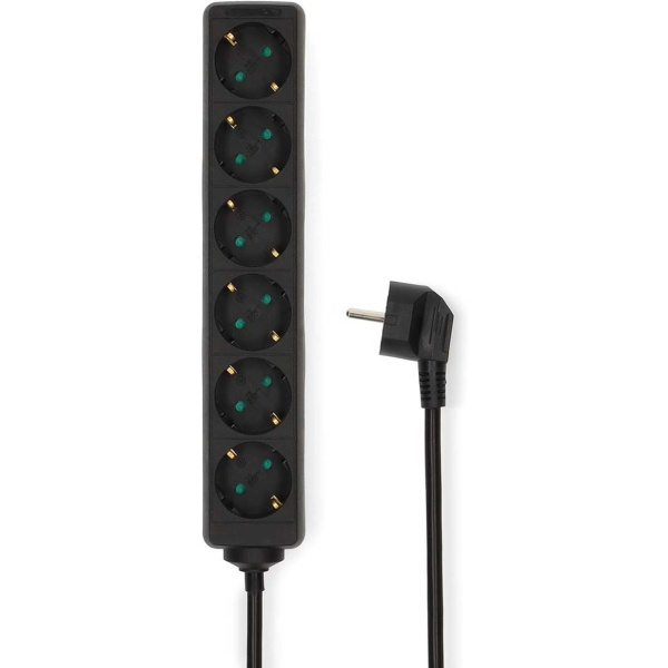 Nedis Power Strip | PE Plug / Type F (Cee 7/7) | 6-WEGS | 1.50 M | 3680 W | 16 A