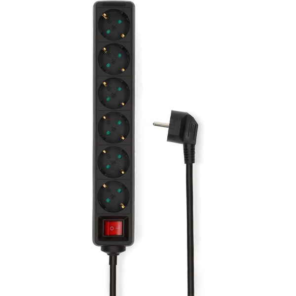 Nedis Power Strip | PE Plug / Type F (Cee 7/7) | 6-WEGS | 3.00 M | 3680 W | 16 A