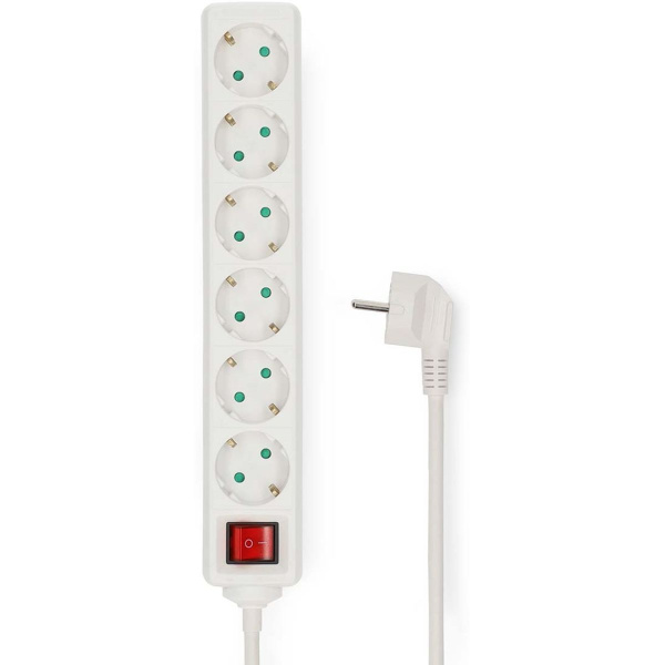 Nedis Power Strip | PE Plug / Type F (Cee 7/7) | 6-WEGS | 5.00 M | 3680 W | 16 A