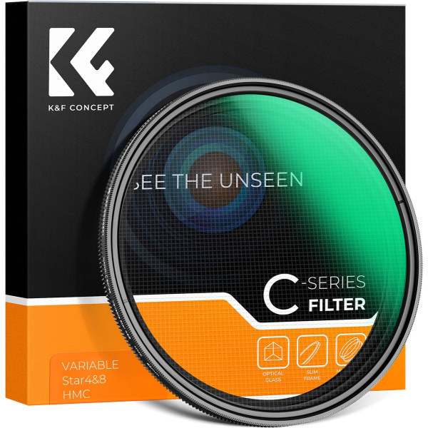 K&F Concept Variabel Star Filter - 4-8 Star-Punten - 52mm