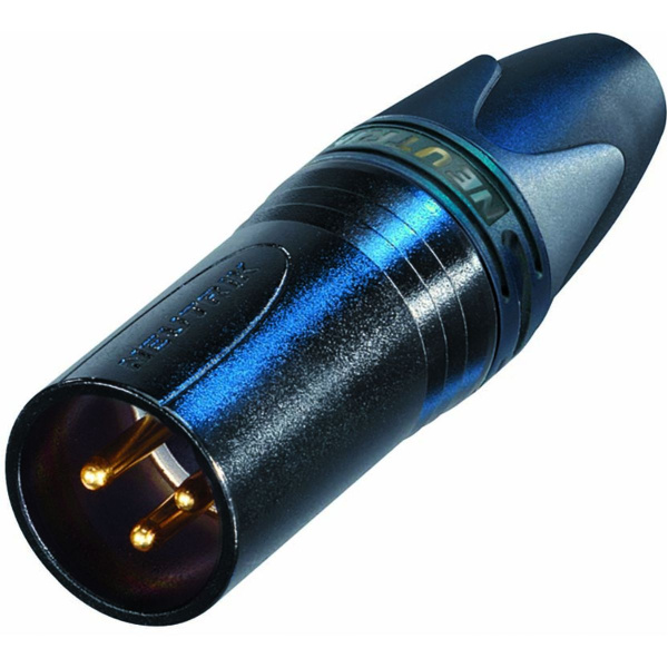 Neutrik 3-POLE Male Kabelconnector w/ Black Metal Behuizing and Gold Contacten