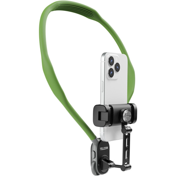 Telesin Smartphone Neck Mount w/ Metal Clamp Green